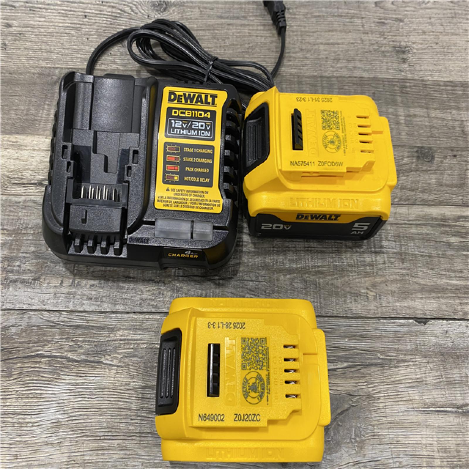 AS-IS DEWALT 20V MAX Lithium-Ion Battery Kit with 5.0Ah and 2.0Ah Battery and Charger