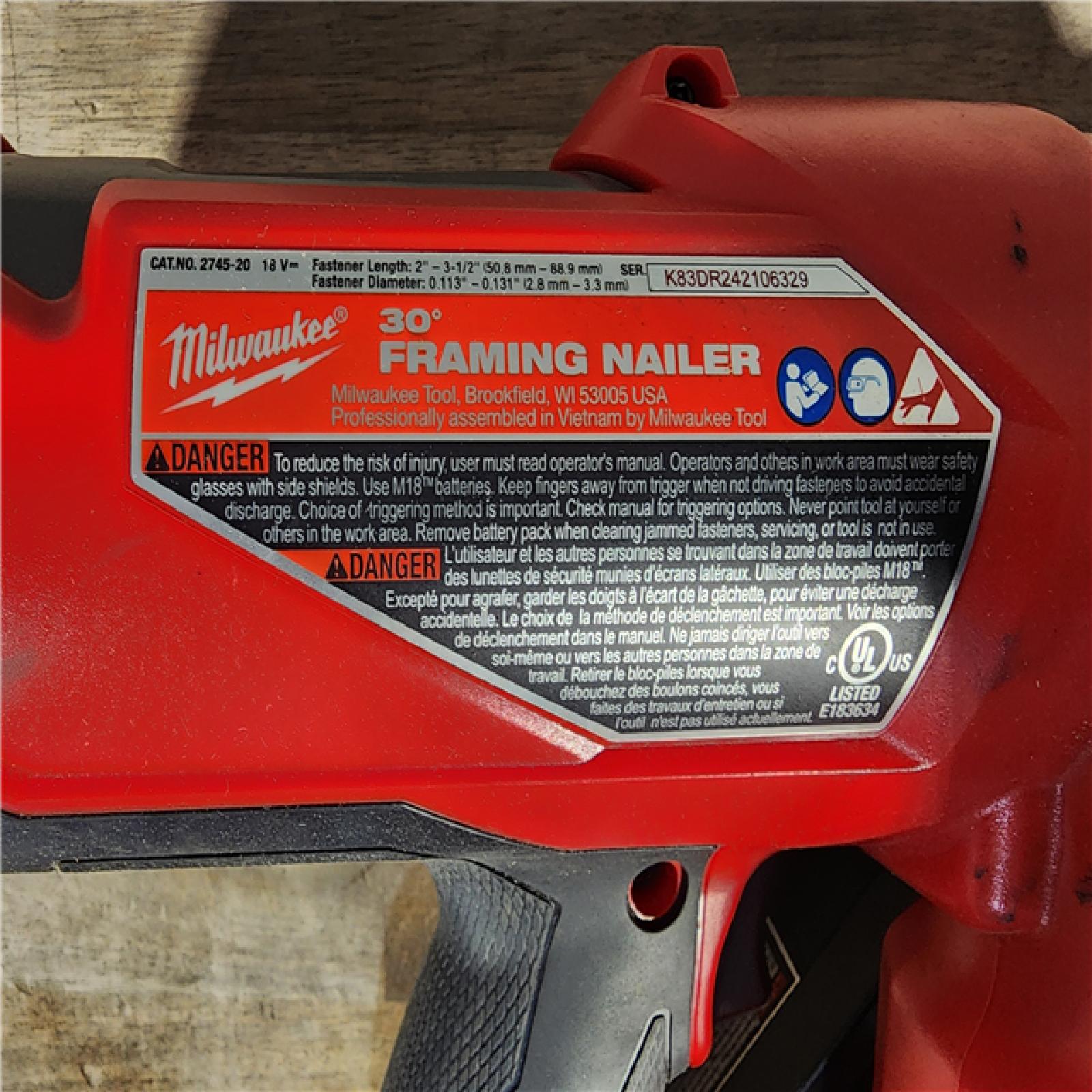 HOUSTON LOCATION - AS-IS M18 FUEL 3-1/2 in. 18-Volt 30-Degree Lithium-Ion Brushless Cordless Framing Nailer (Tool-Only)