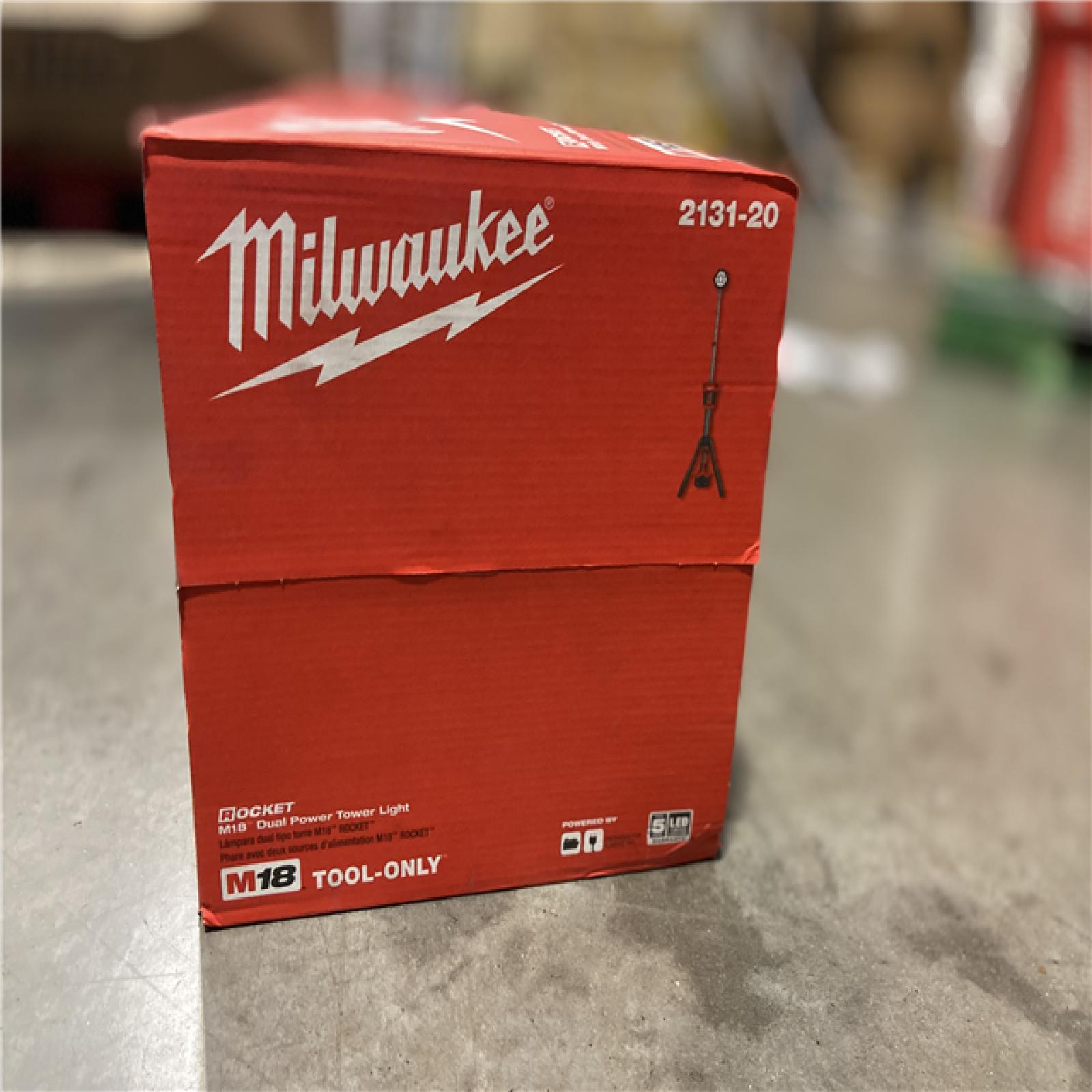 NEW! - Milwaukee M18 18-Volt Lithium-Ion Cordless Rocket Dual Power Tower Light (Tool-Only)