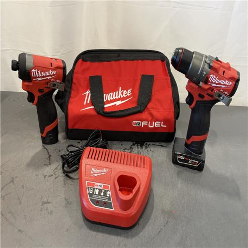 AS-IS - Milwaukee M12 FUEL 12-Volt Lithium-Ion Brushless Cordless Hammer Drill and Impact Driver Combo Kit