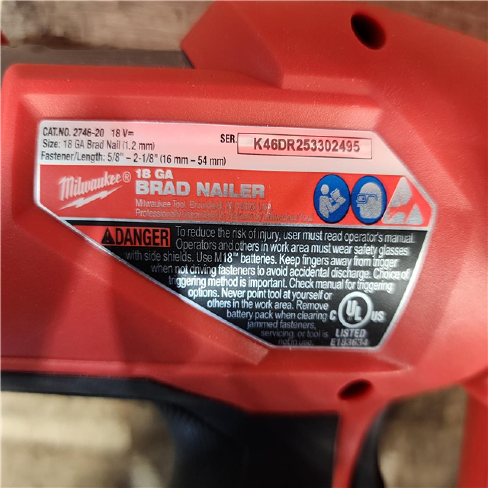 HOUSTON LOCATION - AS-IS (APPEARS LIKE NEW) Milwaukee FUEL 18-Volt Lithium-Ion Brushless Cordless Gen II 18-Gauge Brad Nailer (Tool-Only)