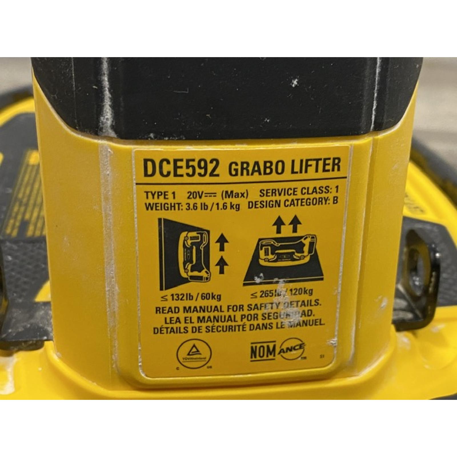 AS-IS DEWALT 20-Volt Max Lithium-Ion Cordless GRABO Lifter Kit