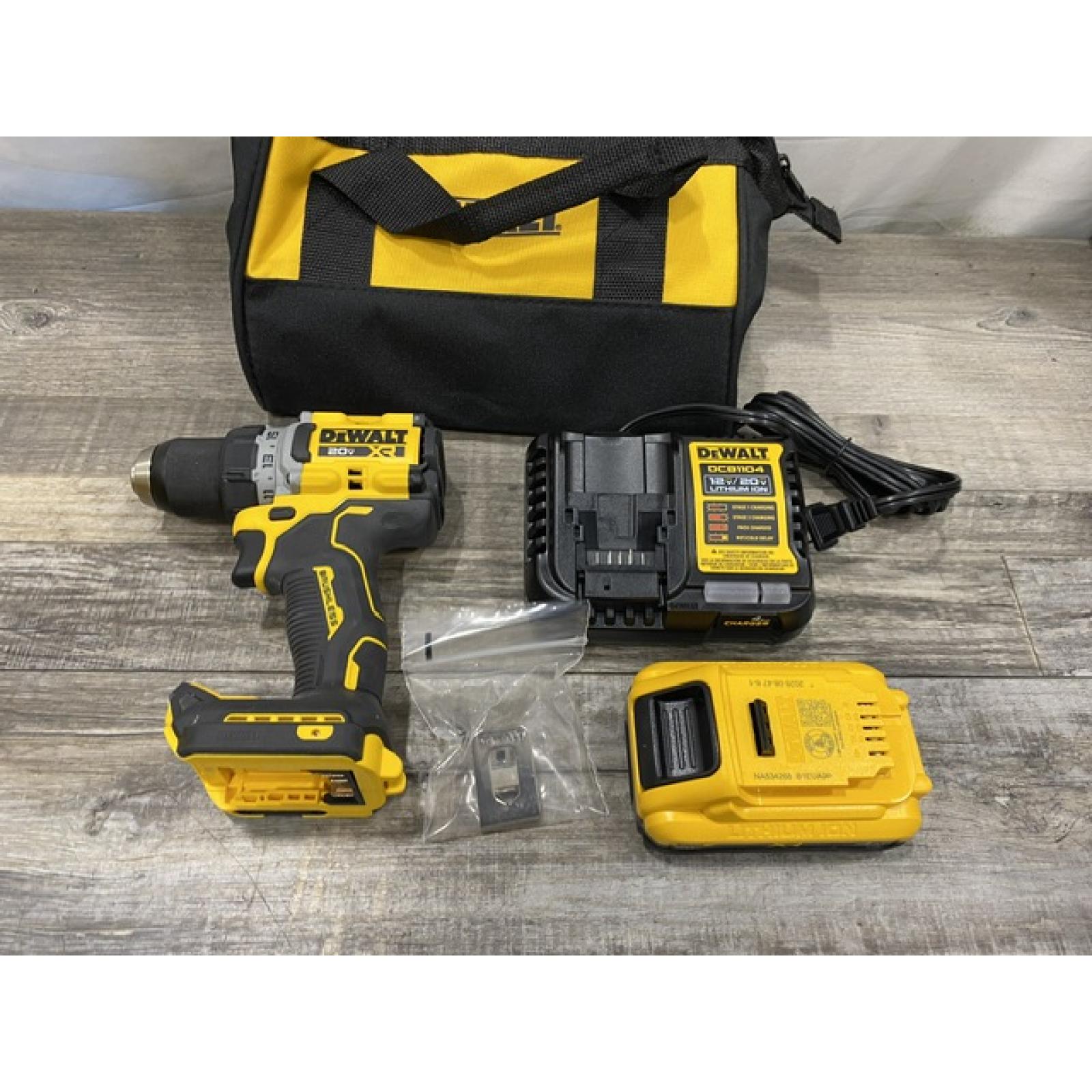 AS-IS DEWALT 20V XR Lithium-Ion Cordless Brushless 1/2 in. Drill/Driver Kit