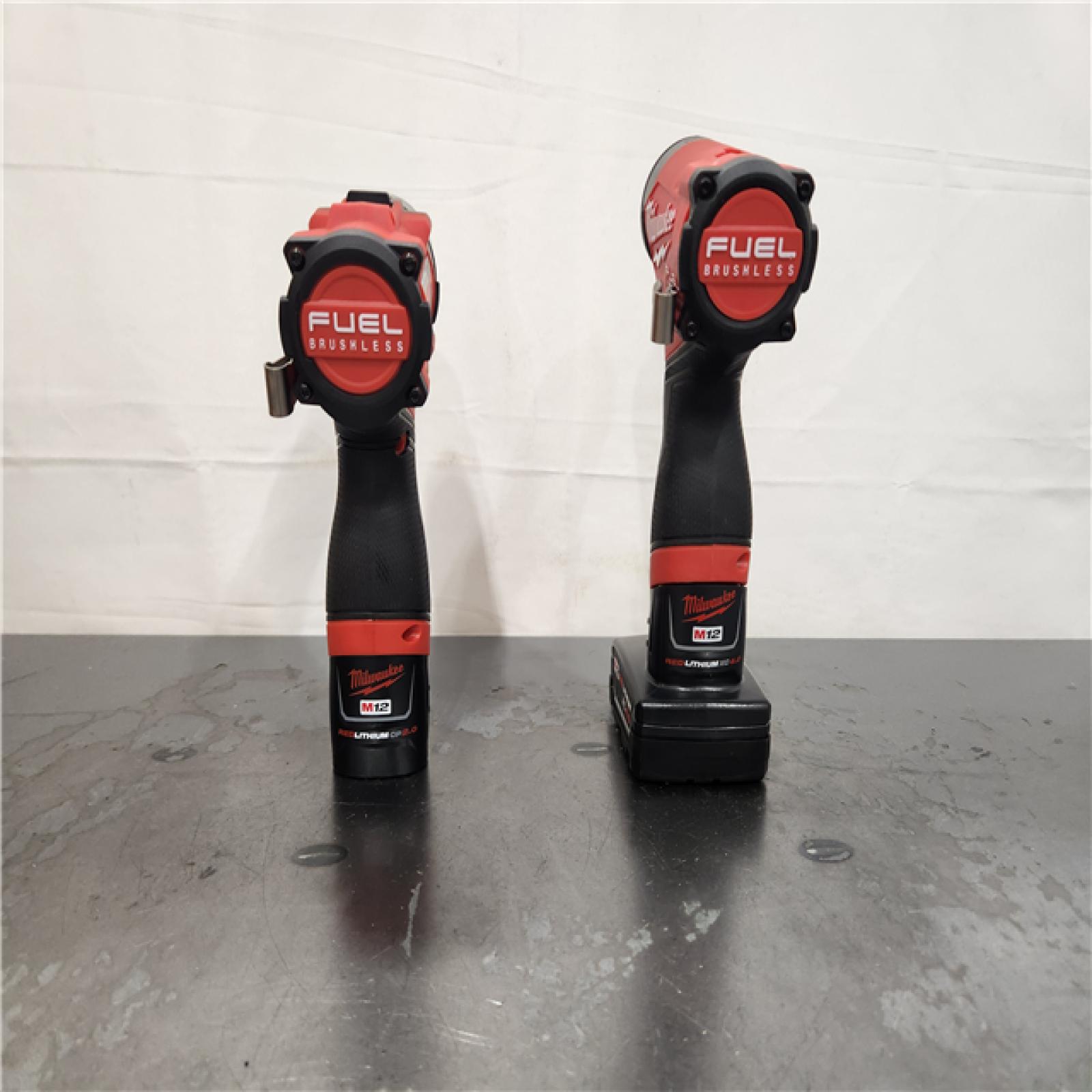 AS-IS- Milwaukee 12V Brushless Hammer Drill and Impact Driver Combo Kit