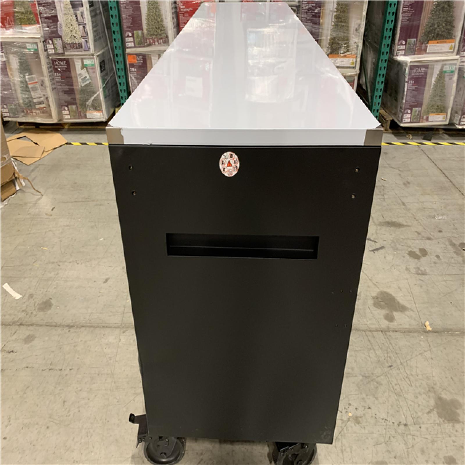 DALLAS LOCATION - AS-IS HUSKY 84 in. W x 24 in. D 18-Drawer Heavy-Duty Mobile Workbench with Stainless Steel Top in Matte Black