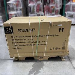 DALLAS LOCATION- NEW!- HUSKY 52 IN. W x 20 in. D 6-DRAWER TOP TOOL CHEST IN MATTE ARMY GREEN