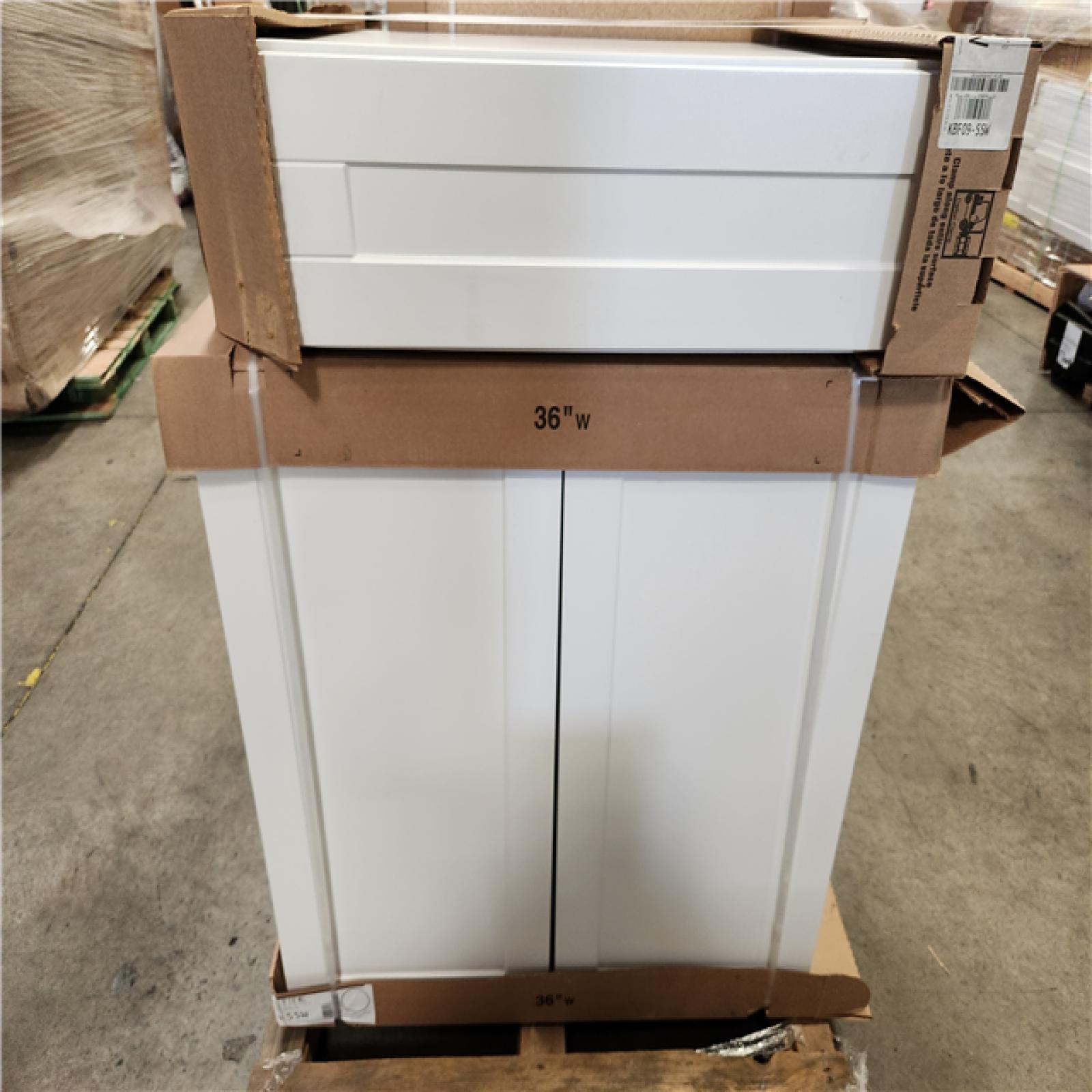 Phoenix Location Hampton Bay Assembled Kitchen Cabinet in Satin White Pallet (4 Cabinets)