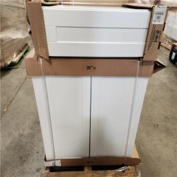 Phoenix Location Hampton Bay Assembled Kitchen Cabinet in Satin White Pallet (4 Cabinets)