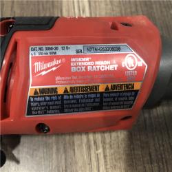 AS-IS Milwaukee FUEL INSIDER 12V Lithium-Ion Brushless Cordless 1/4 in. - 3/8 in. Extended Reach Box Ratchet (Tool-Only)