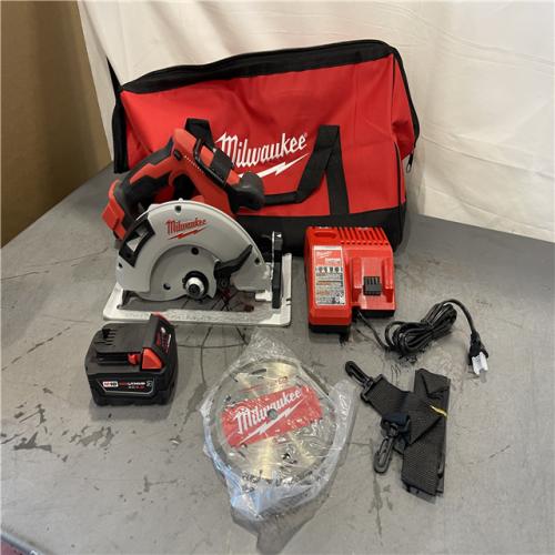 AS-IS - Milwaukee M18 18-Volt 7-1/4 in. Lithium-Ion Brushless Cordless Circular Saw with M18 5.0 Ah Battery