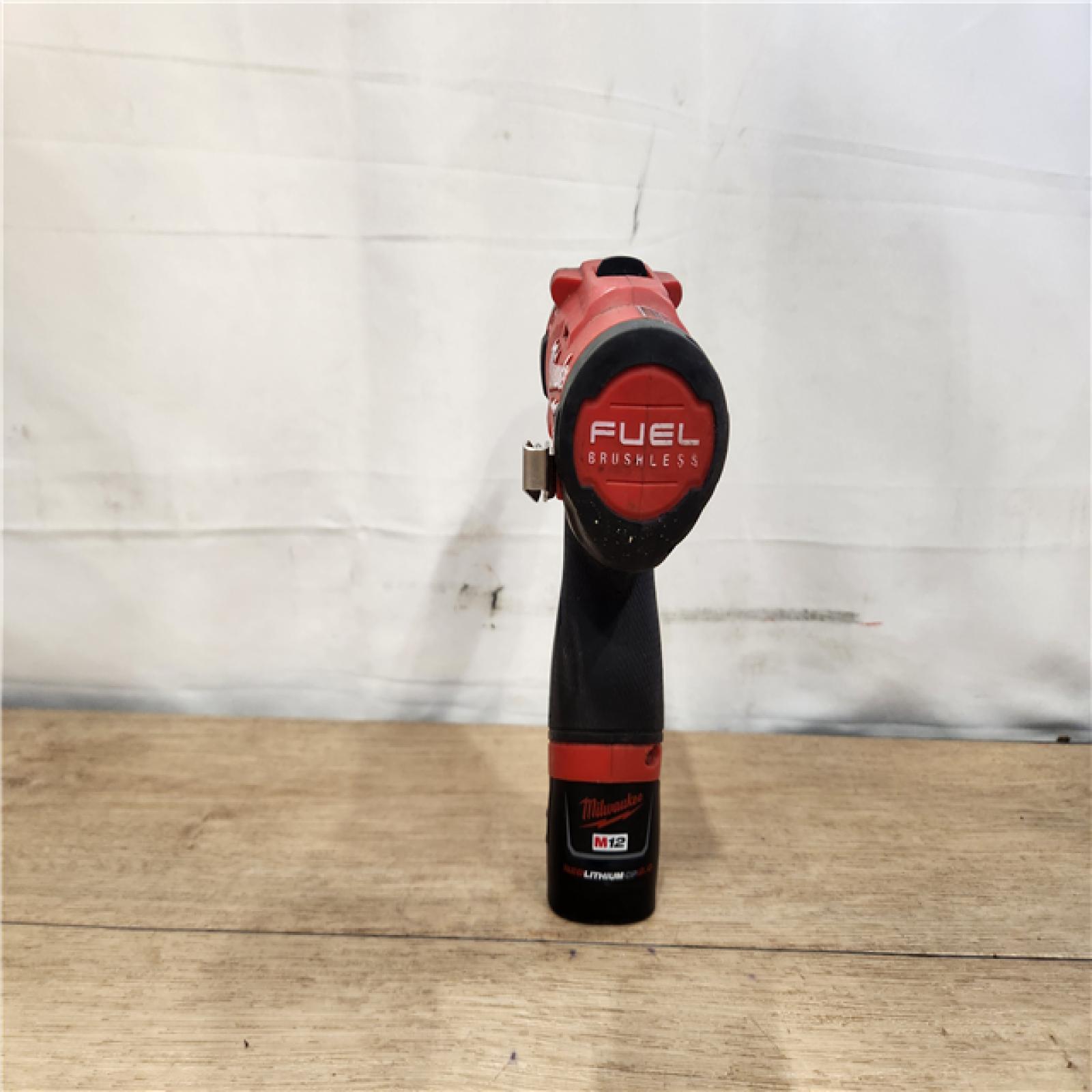 Milwaukee M12 FUEL 12-Volt Lithium-Ion Brushless Cordless 1/2 in. Hammer Drill Kit with 1 Compact 2.0Ah Battery Pack and 1 Charger