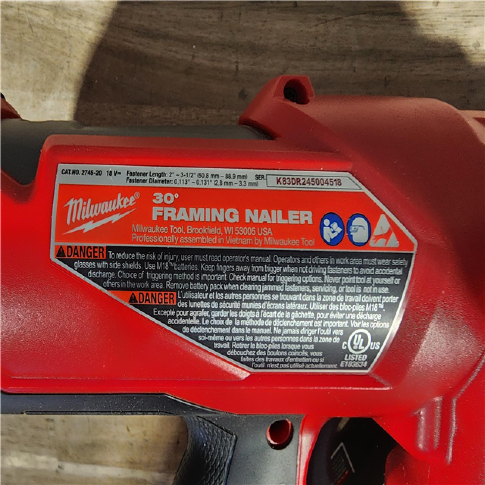 HOUSTON LOCATION - AS-IS M18 FUEL 3-1/2 in. 18-Volt 30-Degree Lithium-Ion Brushless Cordless Framing Nailer (Tool-Only)