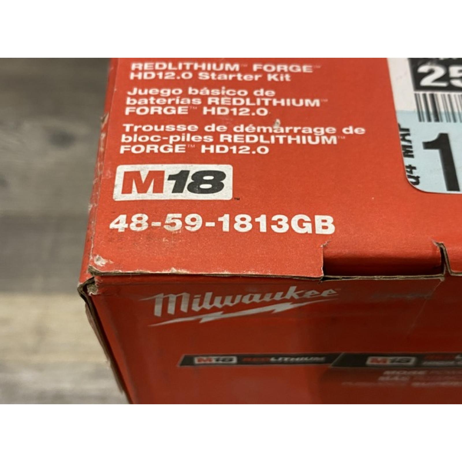 NEW - Milwaukee 18-Volt Lithium-Ion REDLITHIUM FORGE Starter Kit with 12. 0Ah Battery and Charger