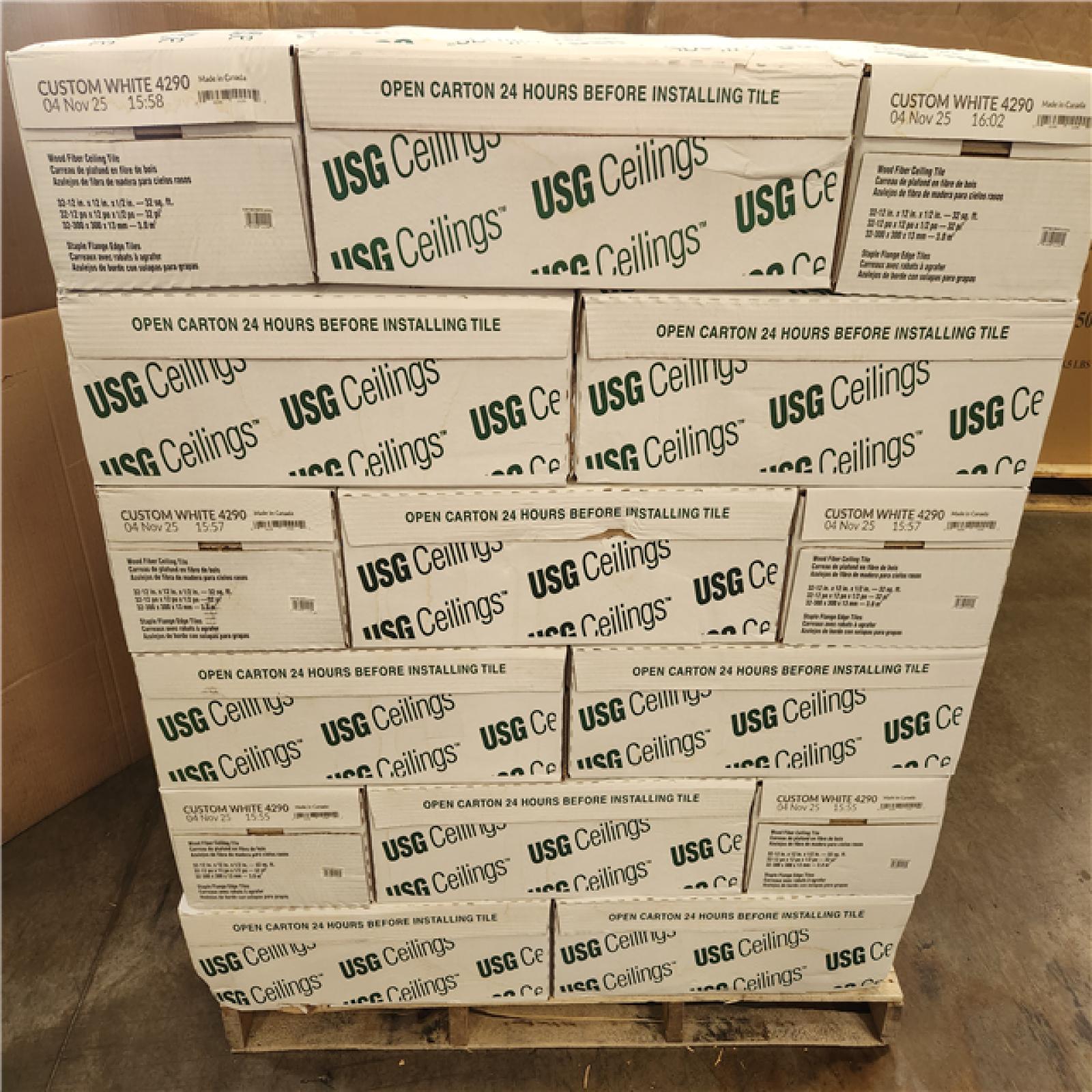 Phoenix NEW USG Ceiling Wood Fiber Ceiling Tile White (1 152 sq. ft/ 36 Cases)