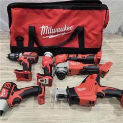 LIKE NEW! - Milwaukee M18 18-Volt Lithium-Ion Cordless Combo Kit 7-Tool with 2-Batteries, Charger and Tool Bag