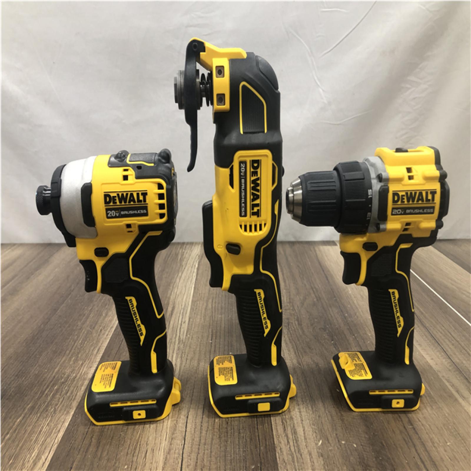 AS-IS DEWALT ATOMIC 20-Volt Lithium-Ion Cordless Brushless (4-Tool) Combo Kit