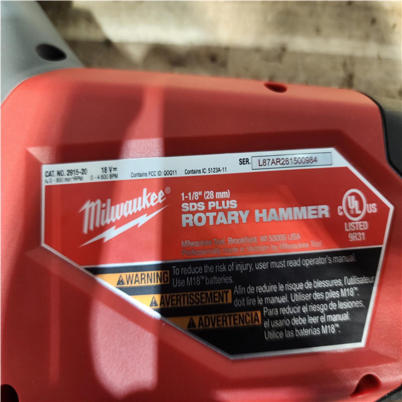 Houston Location AS-IS Milwaukee FUEL 18V Lithium-Ion Brushless Cordless SDS-Plus 1-1/8 in. Rotary Hammer Drill (Tool-Only)
