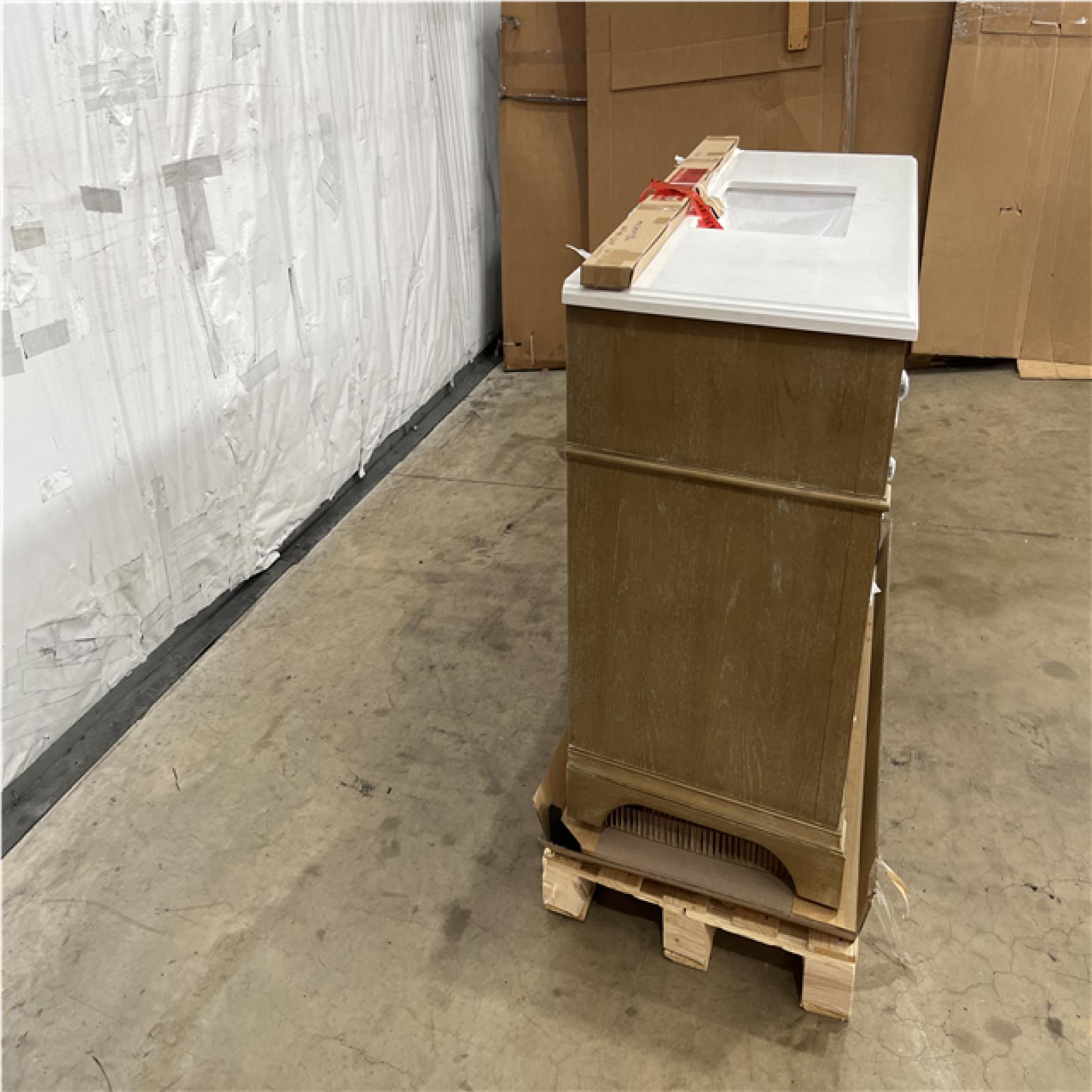 Houston Location - AS-IS home improvement pallet MELPARK 48 ANTIQUE OAK VANITY