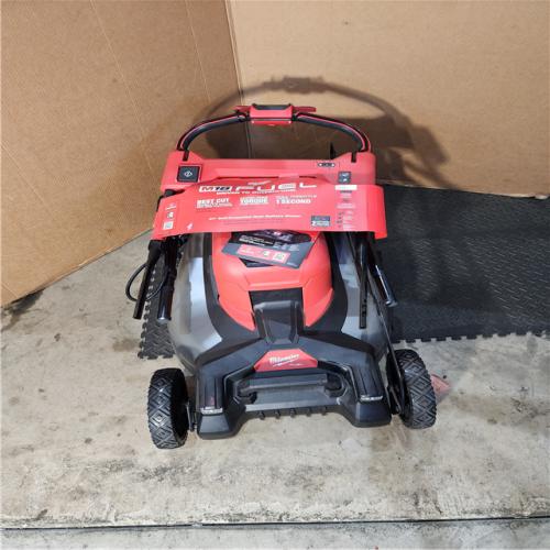 HOUSTON LOCATION - AS-IS Milwaukee M18 FUEL Brushless Cordless 21 in. Walk Behind Dual Battery Self-Propelled Mower Kit W/ (2) HD12.0 BATTERY & RAPID CHARGER