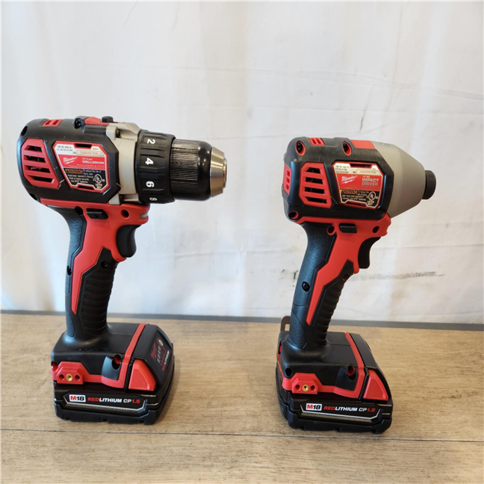 AS-IS- Milwaukee 18V Lithium-Ion Cordless Drill Driver/Impact Driver Combo Kit