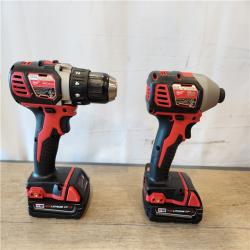 AS-IS- Milwaukee 18V Lithium-Ion Cordless Drill Driver/Impact Driver Combo Kit