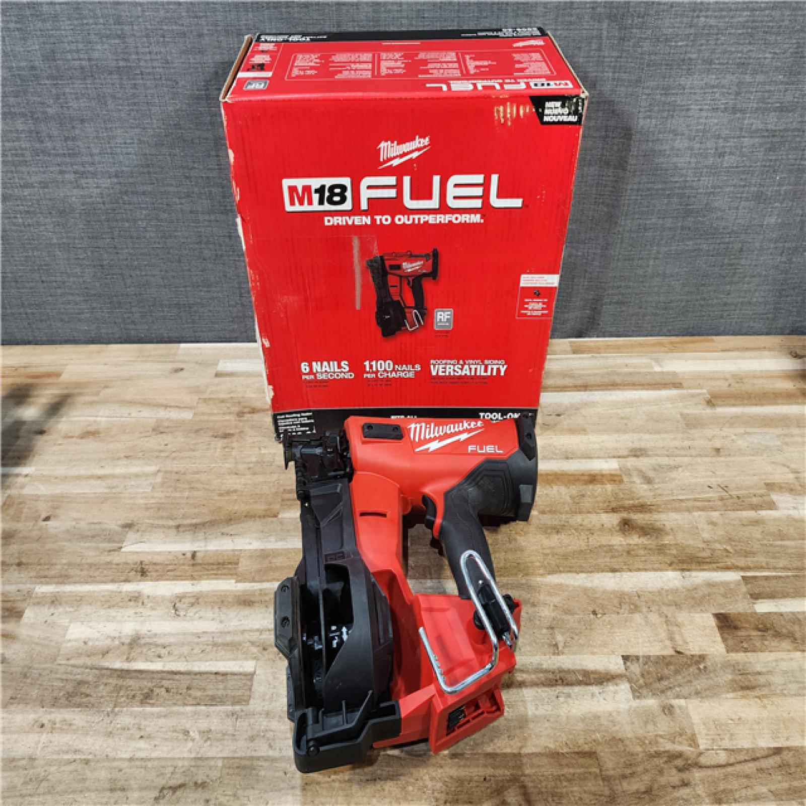 HOUSTON LOCATION - AS-IS (APPEARS LIKE NEW) Milwaukee FUEL 18-Volt Lithium-Ion Brushless Cordless Coil Roofing Nailer (Tool Only)
