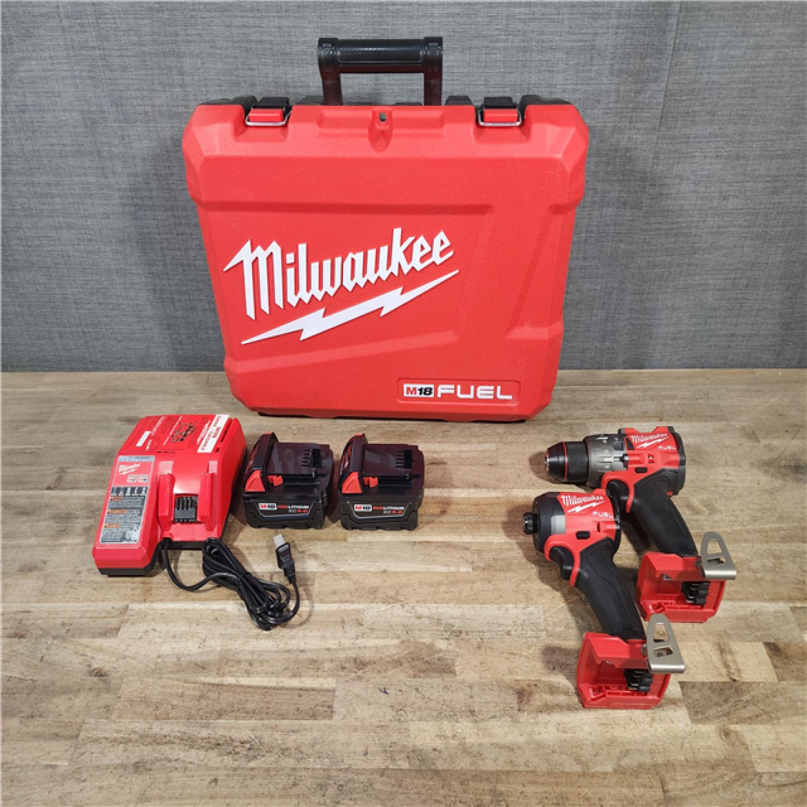 HOUSTON LOCATION - AS-IS (APPEARS LIKE NEW) Milwaukee FUEL 18V Lithium-Ion Brushless Cordless Hammer Drill and Impact Driver Combo Kit