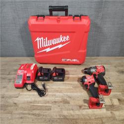 HOUSTON LOCATION - AS-IS (APPEARS LIKE NEW) Milwaukee FUEL 18V Lithium-Ion Brushless Cordless Hammer Drill and Impact Driver Combo Kit