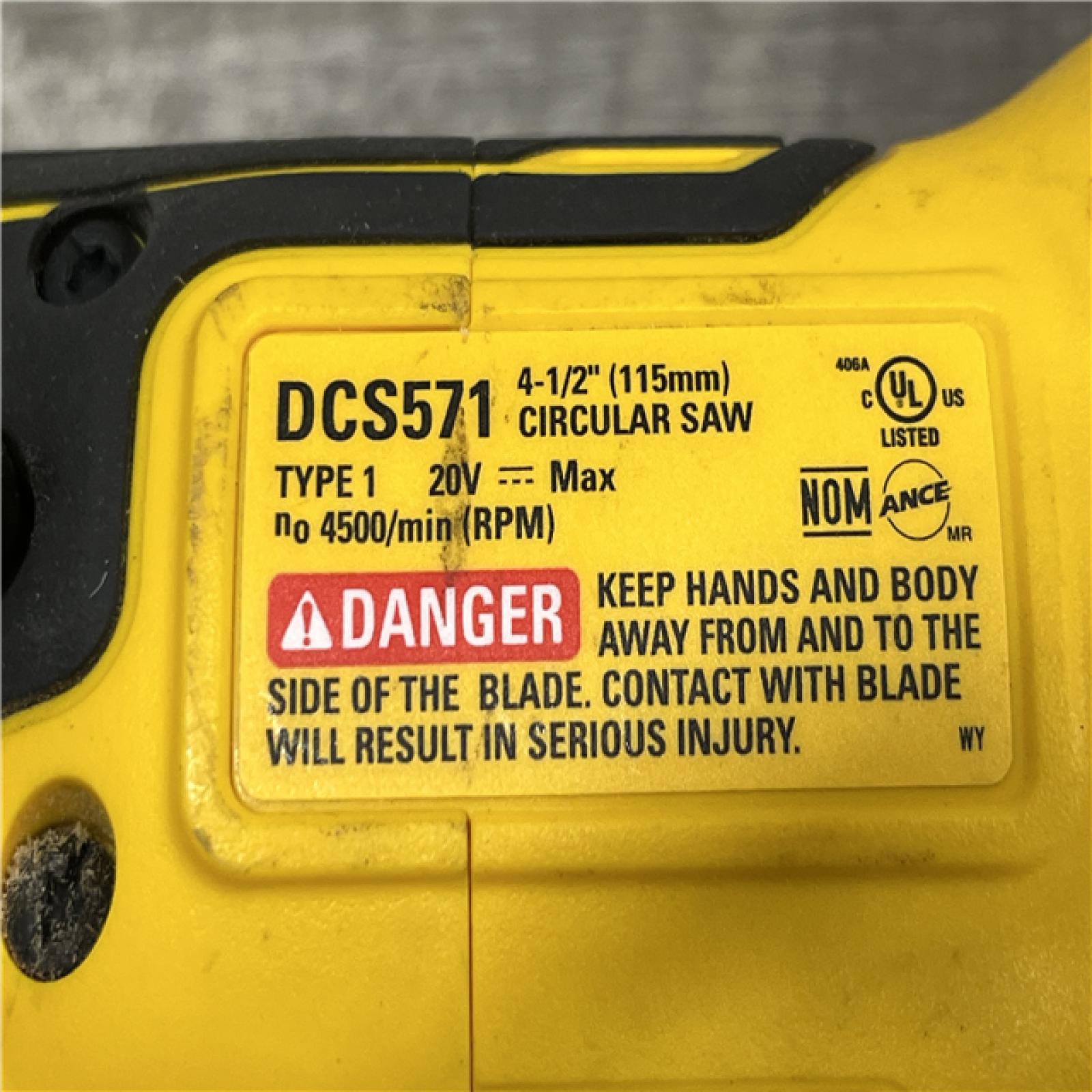 AS-IS DEWALT ATOMIC 20V MAX Cordless Brushless 4-1/2 in. Circular Saw (Tool Only)
