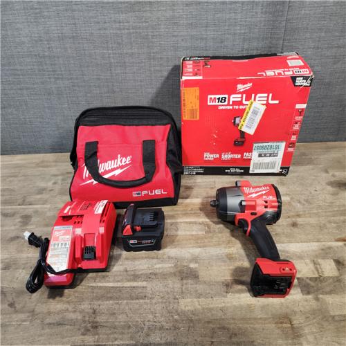 HOUSTON LOCATION - AS-IS (APPEARS LIKE NEW) Milwaukee M18 1/2 in. Cordless Brushless High Torque Impact Wrench Kit (Battery & Charger)