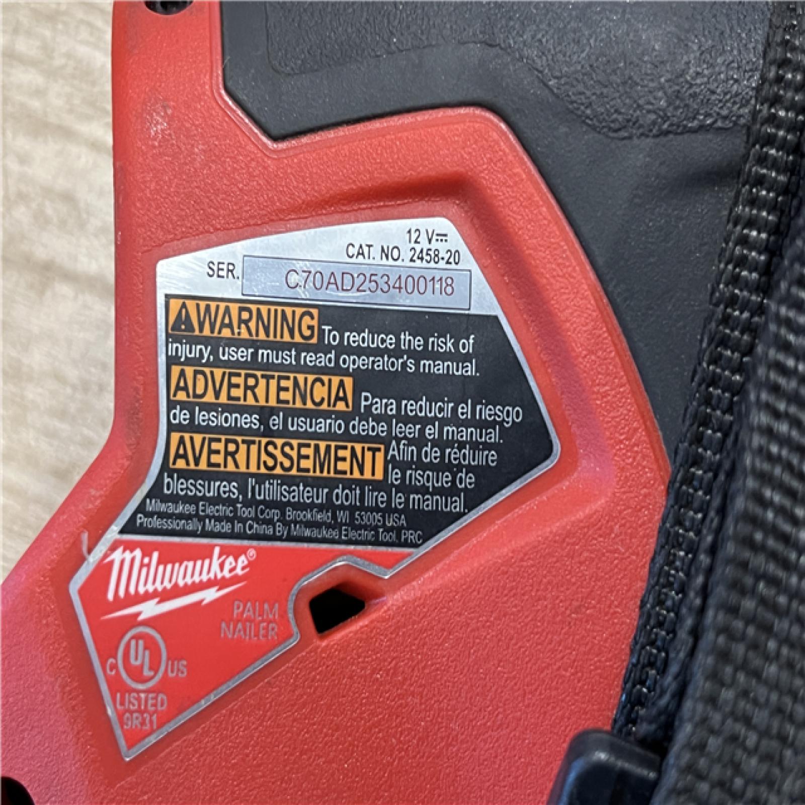 AS-IS Milwaukee M12 12-Volt Lithium-Ion Cordless Palm Nailer (Tool-Only)