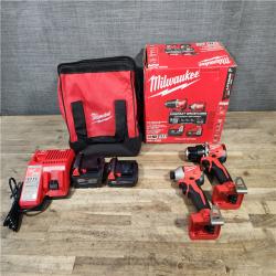 HOUSTON LOCATION - AS-IS M18 18-Volt Lithium-Ion Brushless Cordless Compact Hammer Drill/Impact Combo Kit (2-Tool) with (2) Batteries  Bag