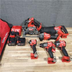 HOUSTON LOCATION - AS-IS Milwaukee 6 Tool Combo Kit W/ (2) Battery & Charger