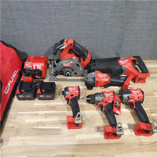 HOUSTON LOCATION - AS-IS Milwaukee 6 Tool Combo Kit W/ (2) Battery & Charger