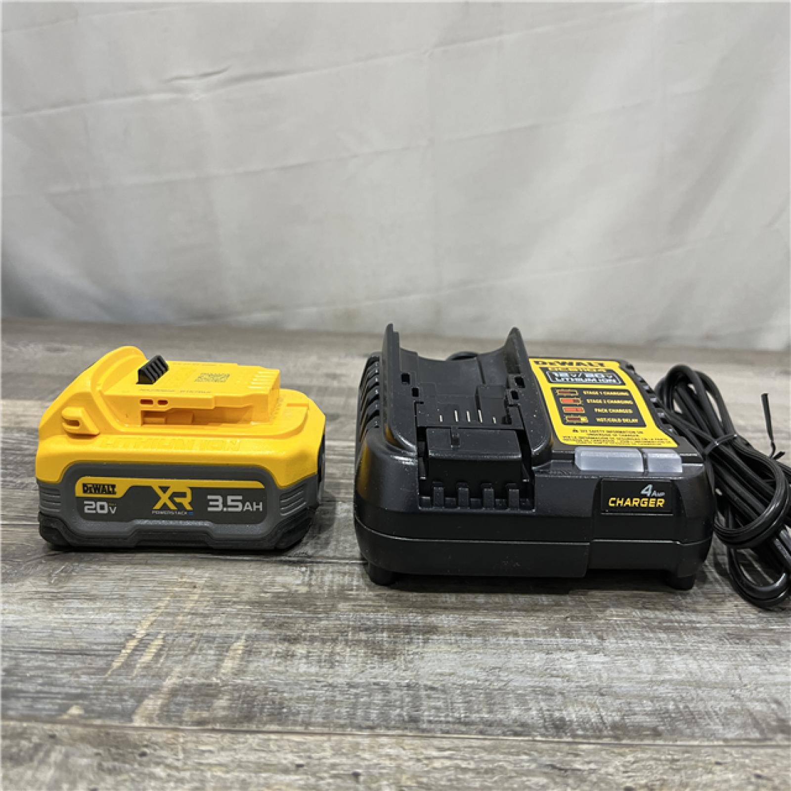 AS-IS DEWALT 20V MAX XR POWERSTACK Lithium-Ion Battery Starter Kit with 3.5Ah Battery and Charger