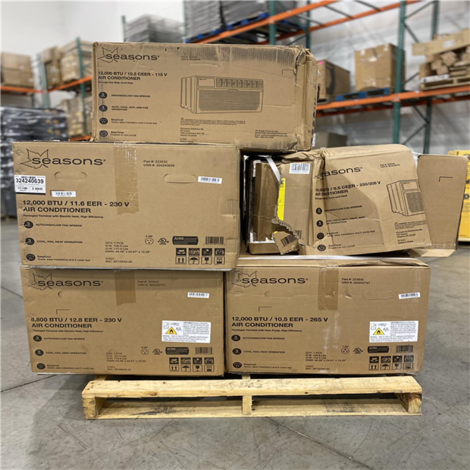 DALLAS LOCATION -Seasons® Air Conditioner -  PALLET  ( 5  UNITS  )
