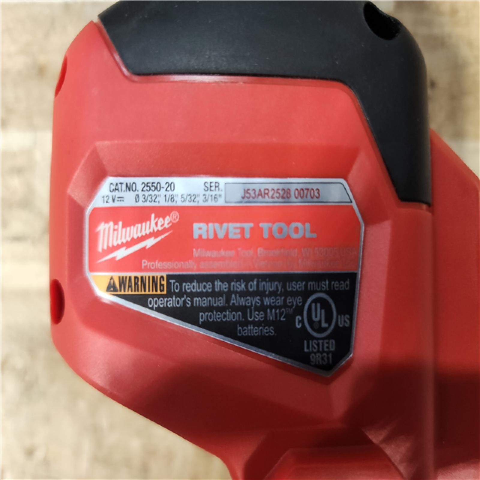 HOUSTON LOCATION - AS - IS Milwaukee 12-Volt Lithium-Ion Cordless Rivet Tool (Tool-Only)