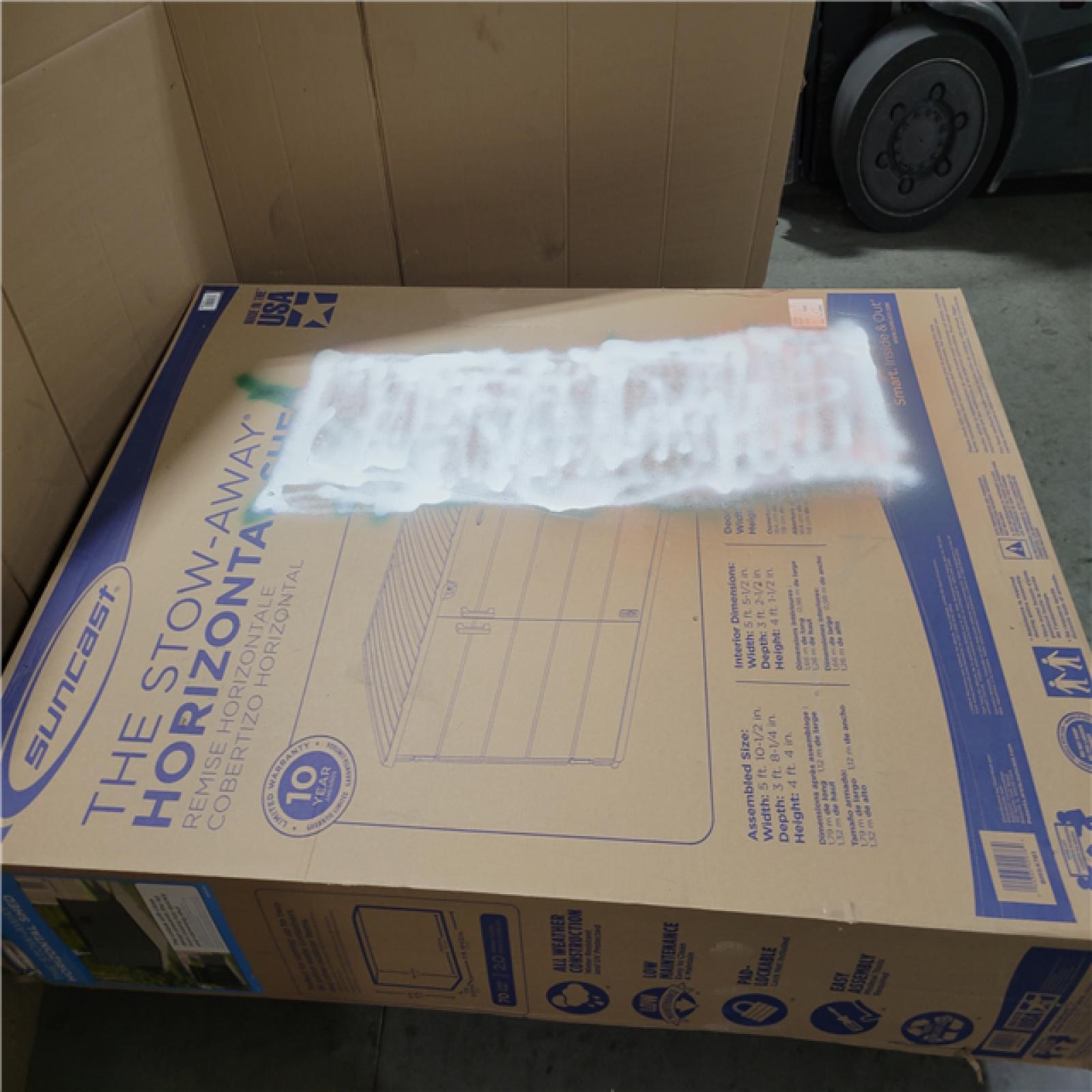 CALIFORNIA AS-IS SUNCAST THE STOW-AWAY HORIZONTAL SHED