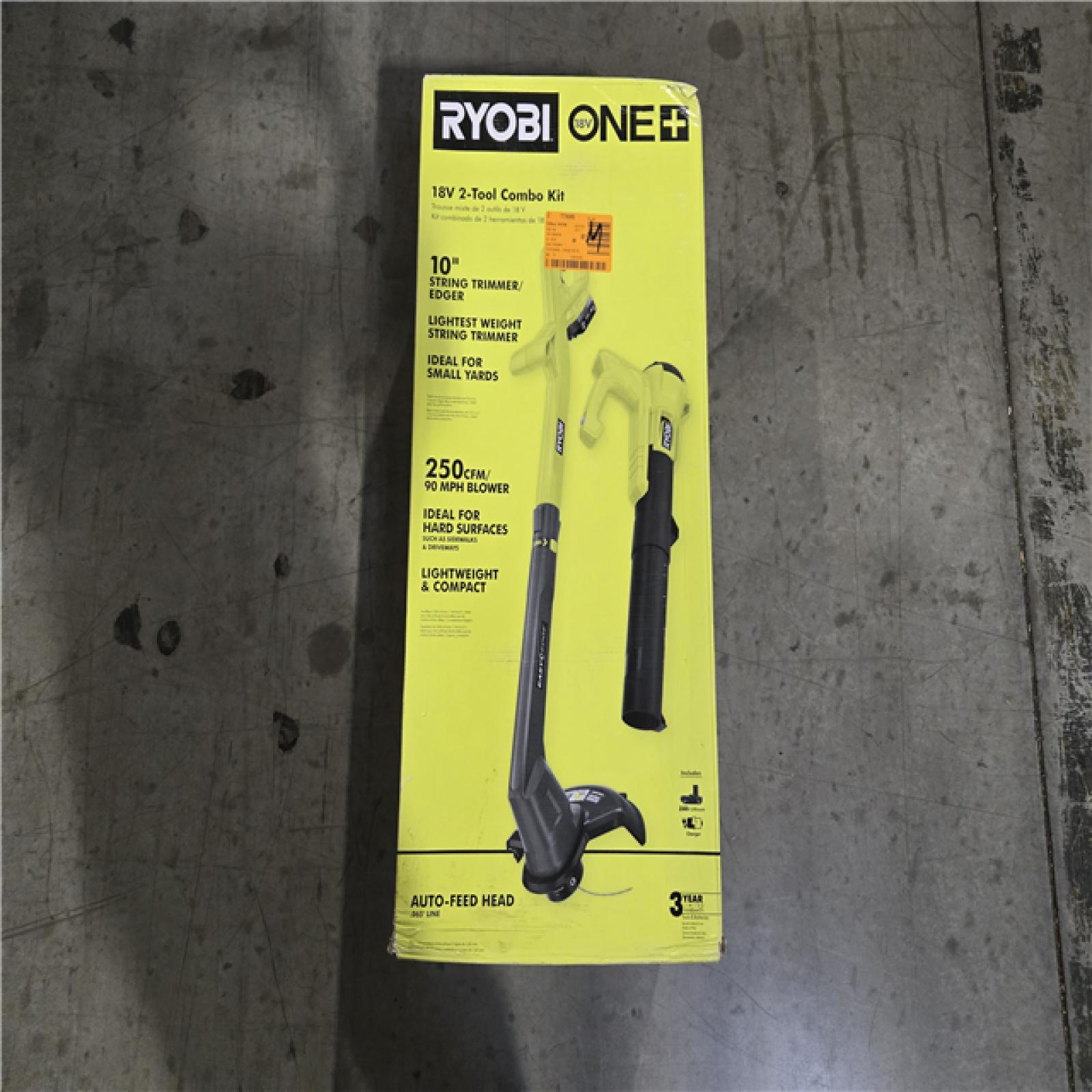 NEW!- RYOBI ONE+ 18V Cordless String Trimmer/Edger and Blower/Sweeper Combo Kit (LOT OF 2)
