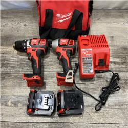 AS-IS Milwaukee 18V Lithium-Ion Cordless Drill Driver/Impact Driver Combo Kit