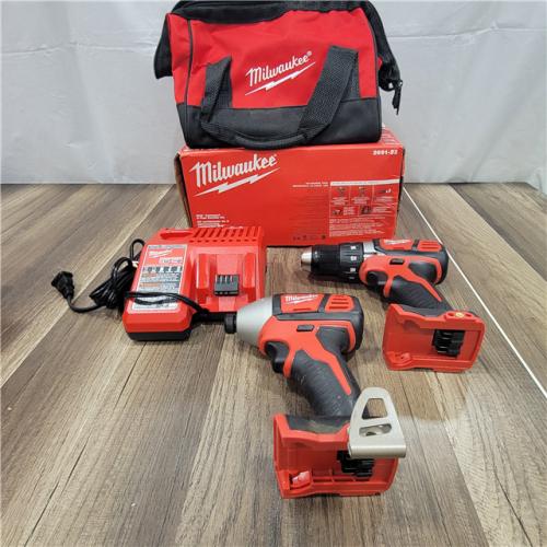AS-IS Milwaukee M18 18V Cordless Brushed 2 Tool Drill/Driver and Impact Driver Kit