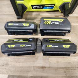 HOUSTON LOCATION - AS-IS RYOBI 40V 1800-Watt Portable Battery Power Station Inverter Generator and 4-Port Charger W/ (4) BATTERY