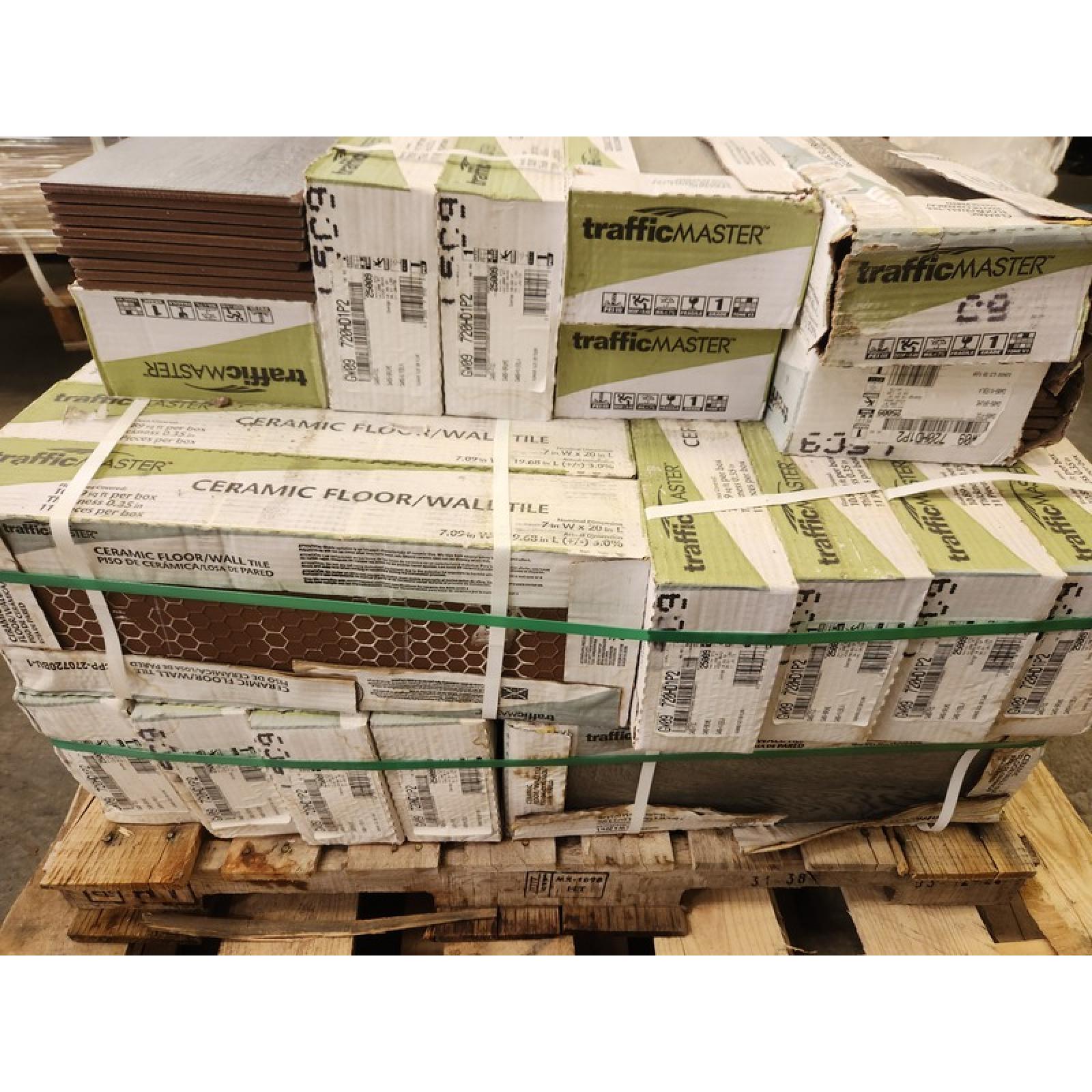 Phoenix AS-IS TrafficMaster Glenwood Fog 7 in. x 20 in. Ceramic Floor and Wall Tile (348 sq. ft. /32 case)