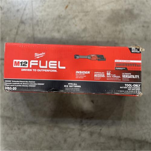 DALLAS LOCATION- Milwaukee M12 FUEL INSIDER 12V Lithium-Ion Brushless Cordless 1/4 in. - 3/8 in. Extended Reach Box Ratchet