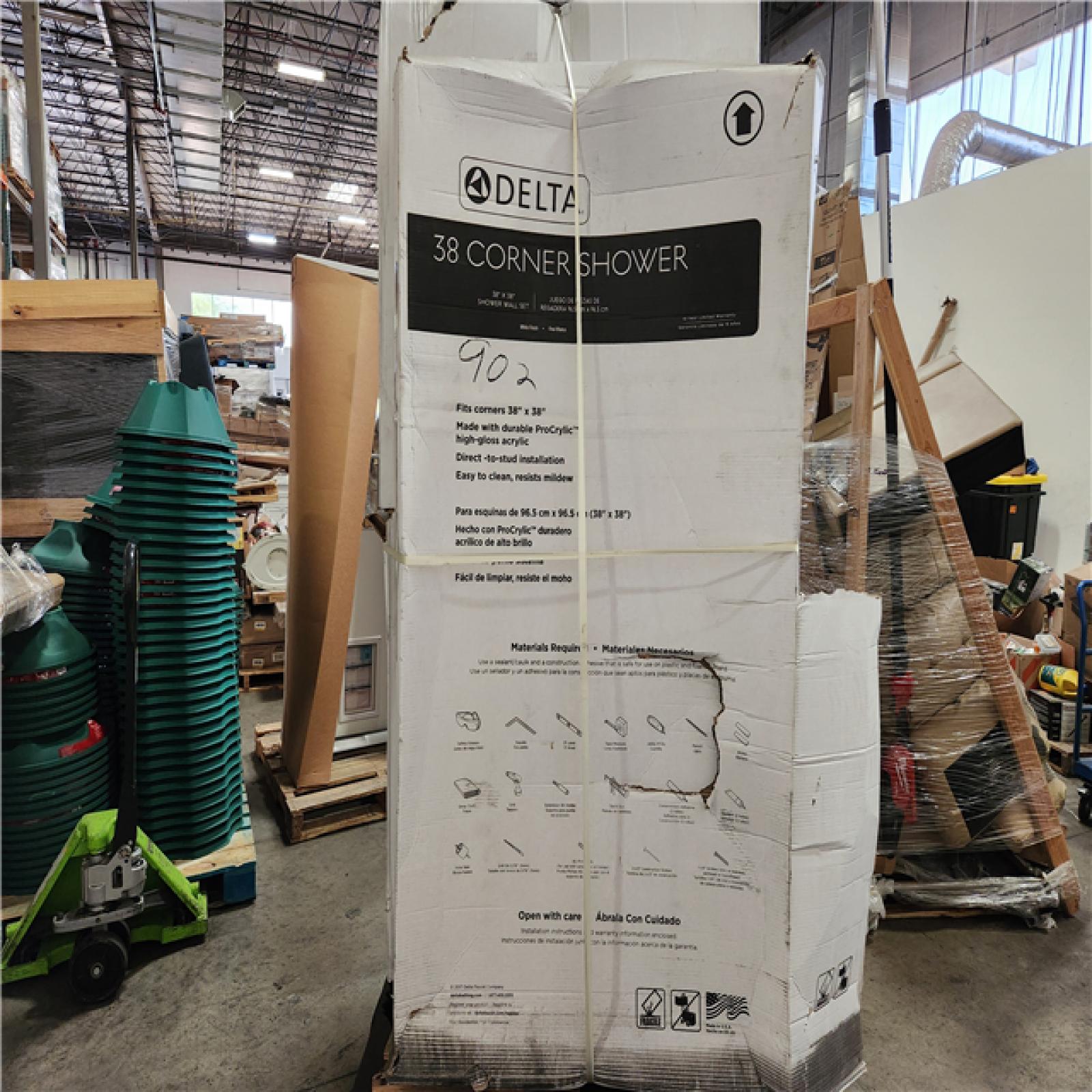 Phoenix Location Delta 38 in. W x 73.88 in. H 2-Piece Corner Shower White Pallet (5 Boxes)
