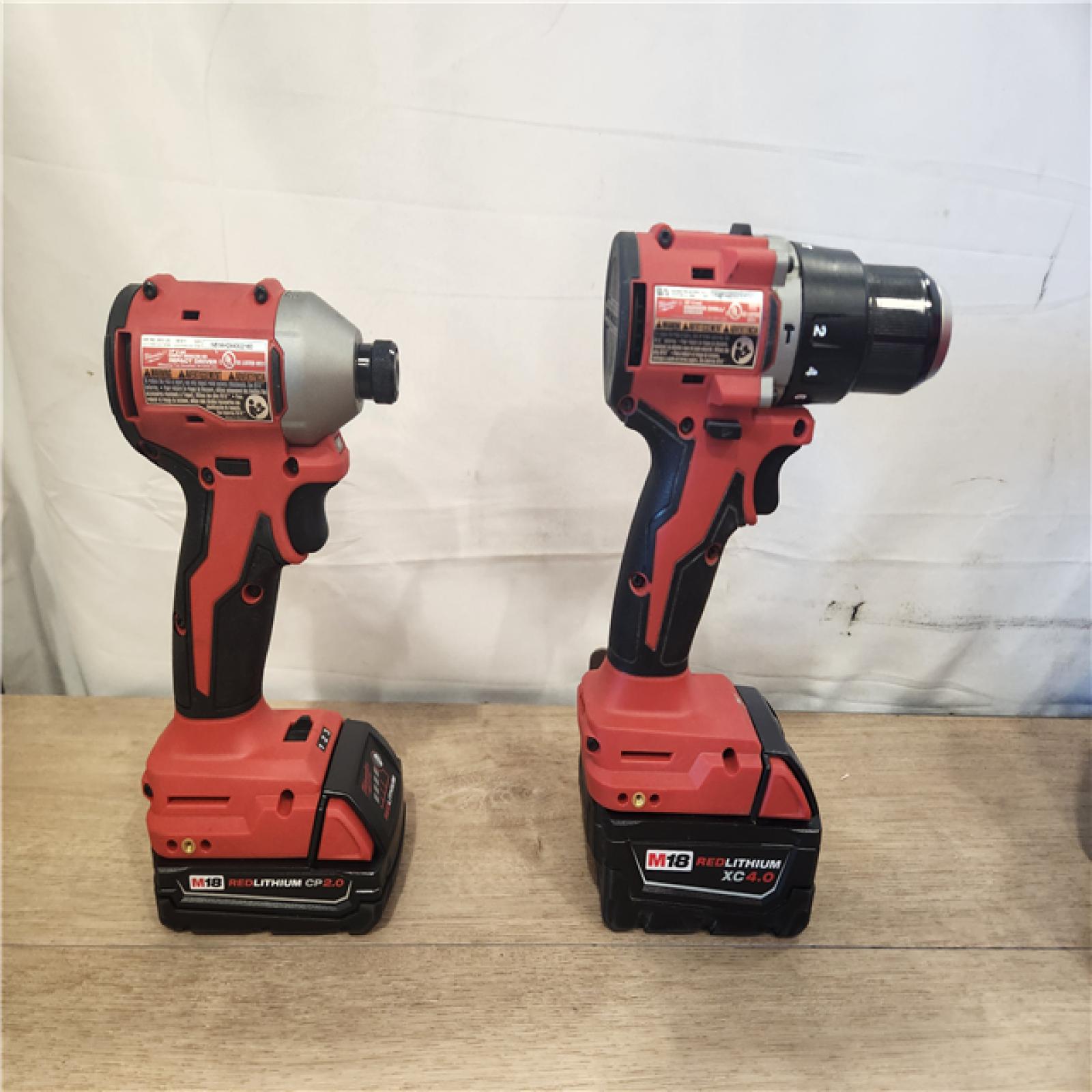 AS-IS- Milwaukee 18-Volt Lithium-Ion Brushless Cordless Compact Hammer Drill/Impact Combo Kit