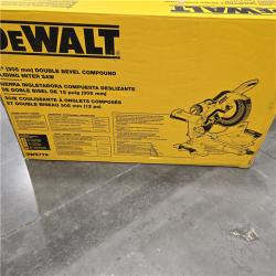 AS-IS DEWALT 15 Amp Corded 12 in. Double Bevel Sliding Compound Miter Saw, Blade Wrench and Material Clamp