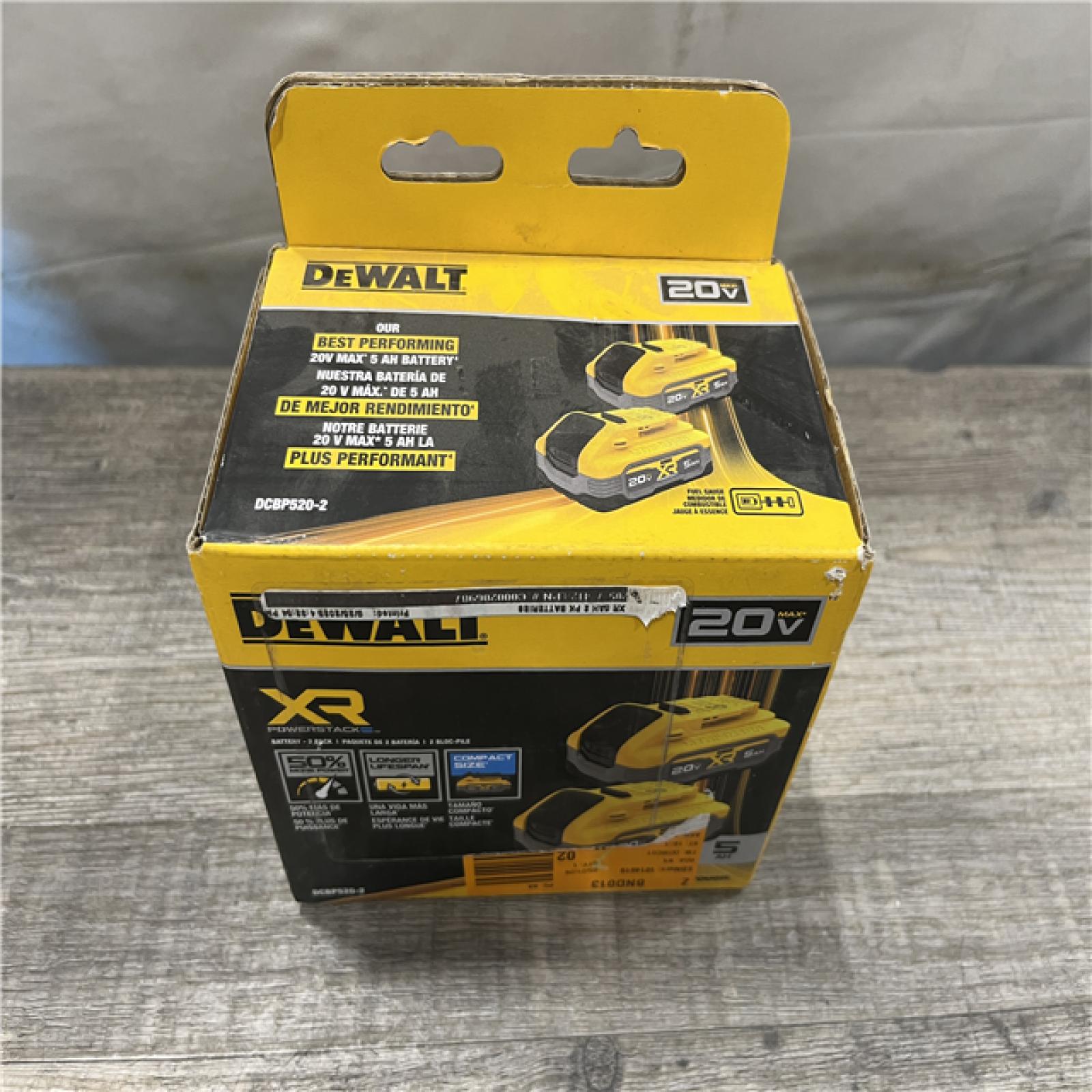 NEW - DEWALT 20V MAX XR POWERSTACK Lithium-Ion 5.0Ah Battery (2 -Pack)