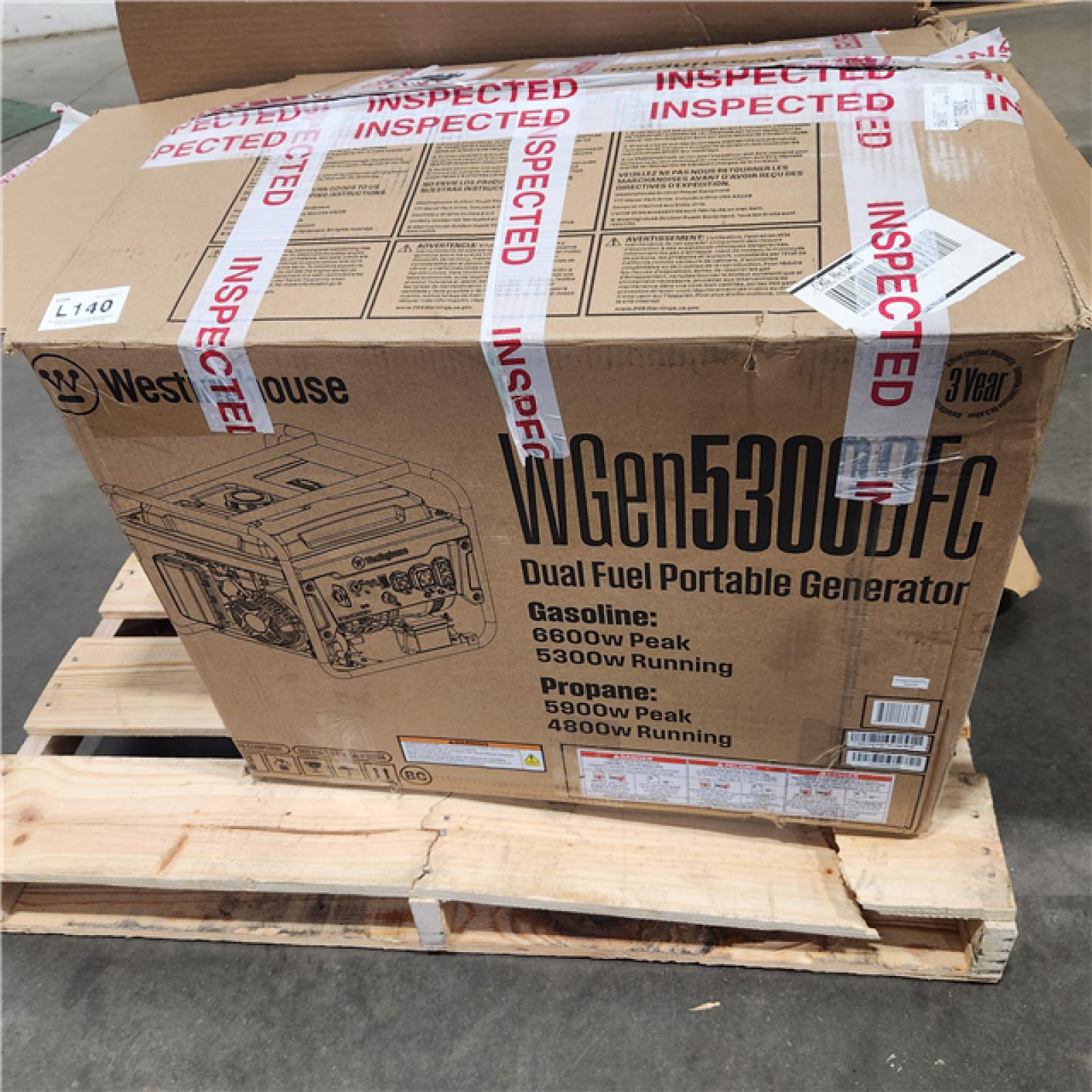 Dallas Location - As-Is Westinghouse 6,600/5,300-Watt Gas Portable Generator