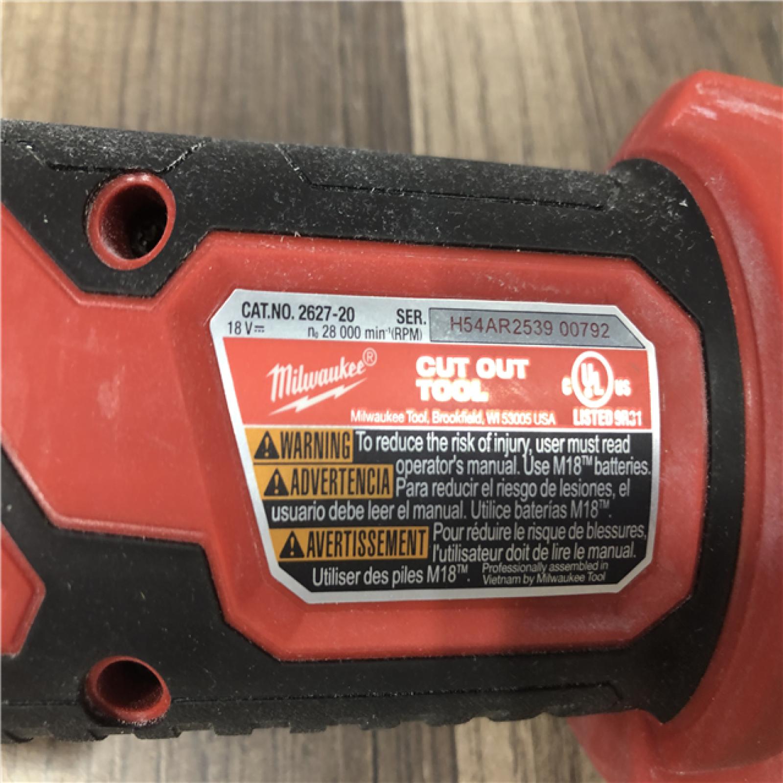 AS-IS Milwaukee 18V Lithium-Ion Cordless Drywall Cut Out Rotary Tool (Tool-Only)